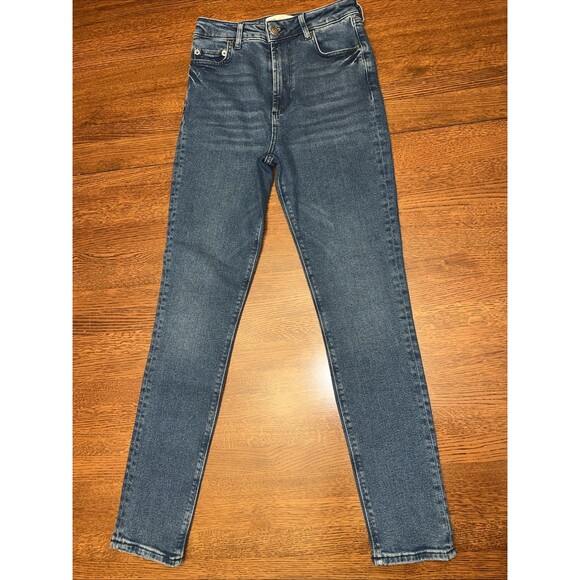 Zara Denim - Zara Jeans Womens Size 4 Blue Stretch High Rise Skinny Pockets Casual Denim